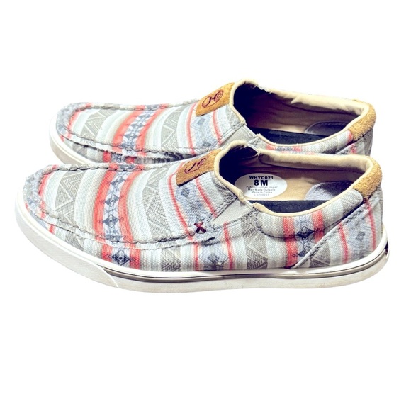 Twisted X x Hooey Women’s Gray Patterned Slip-Ons Sneakers Sz 8 Aztec Western - Picture 3 of 8